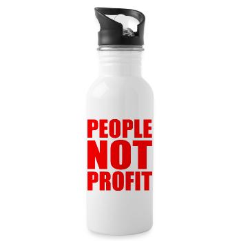 People not profit - Water bottle with straw - white - Right