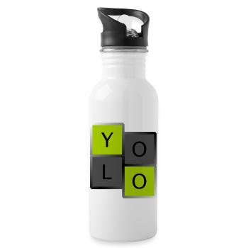 YOLO - Water bottle with straw - white - Right