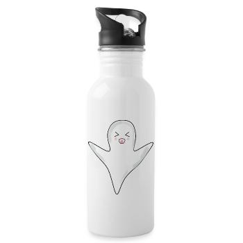 Kawaii Ghost Ghosts Halloween Halloween Costume - Water bottle with straw - white - Right
