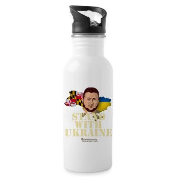 Ukraine Maryland - Water bottle with straw - white - Right