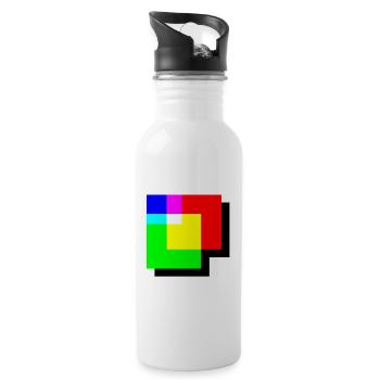 Mélange additif de couleur RVB Coin de couleur - Gourde avec paille intégrée - blanc - Droite