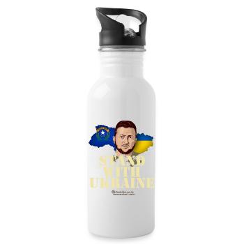 Ukraine Nevada Selenskyj - Trinkflasche mit integriertem Trinkhalm - Weiß - Rechts