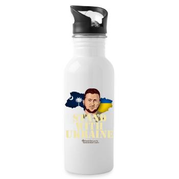 Ukraine South Carolina - Trinkflasche mit integriertem Trinkhalm - Weiß - Rechts