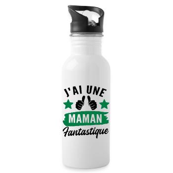 j ai une maman fantastique - Gourde avec paille intégrée - blanc - Droite