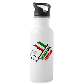 Women life freedom - Water bottle with straw - white - Right