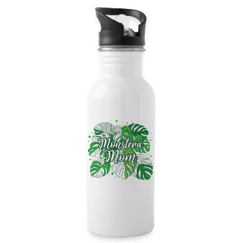 Monstera Maman panachée - Gourde avec paille intégrée - blanc - Droite