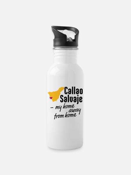 Callao Salvaje ma maison loin de chez moi - Gourde avec paille intégrée - blanc