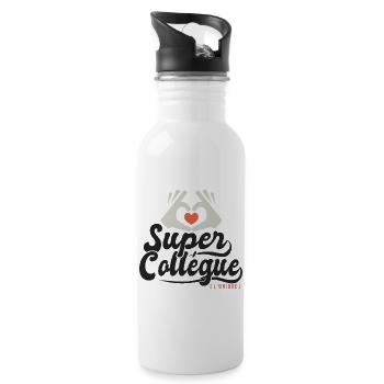 Super collégue l'unique cadeau collegue - Gourde avec paille intégrée - blanc - Droite