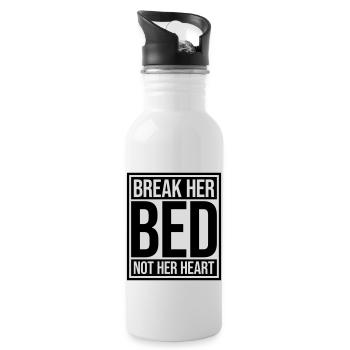 break her bed Zitat - Trinkflasche mit integriertem Trinkhalm - Weiß - Rechts