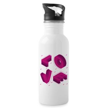 LOVE ROSE - Gourde avec paille intégrée - blanc - Droite