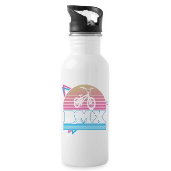 BMX Cyclocross Lebensstil Rennradfahrer Radfahren - Trinkflasche mit integriertem Trinkhalm - Weiß - Rechts