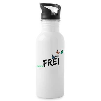 narzfrei schwarz - Trinkflasche mit integriertem Trinkhalm - Weiß - Rechts