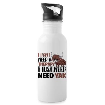 I dont need a therapy i just need Yak - Trinkflasche mit integriertem Trinkhalm - Weiß - Rechts