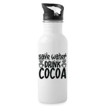 Save Water Drink Cocoa - Water bottle with straw - white - Right