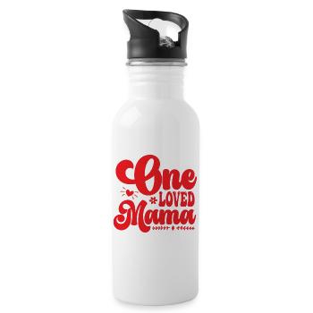 One Loved Mama - Trinkflasche mit integriertem Trinkhalm - Weiß - Rechts