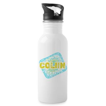 Gift for Collin - Water bottle with straw - white - Right
