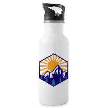 Adventure Travel Hiking Mountain - Water bottle with straw - white - Right