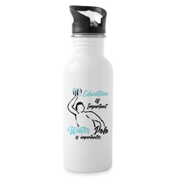 Water polo player water polo team coach - Water bottle with straw - white - Right