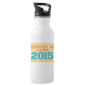 2015 - Trinkflasche mit integriertem Trinkhalm - Weiß - Rechts
