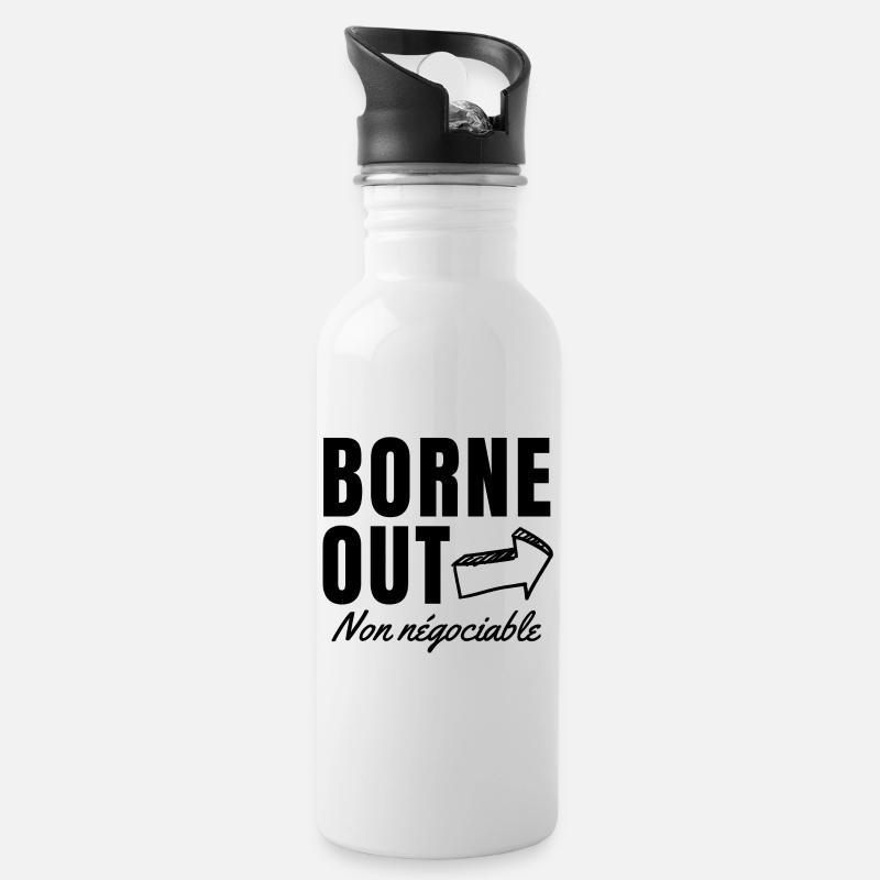 réforme des retraites, retraites, retraite - Gourde avec paille intégrée - blanc