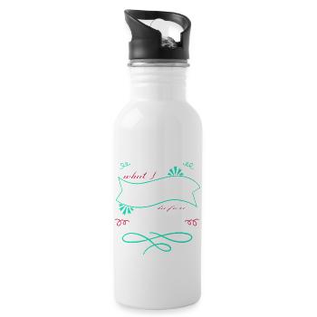 quote mug birthday present idea bday milk office - Trinkflasche mit integriertem Trinkhalm - Weiß - Rechts
