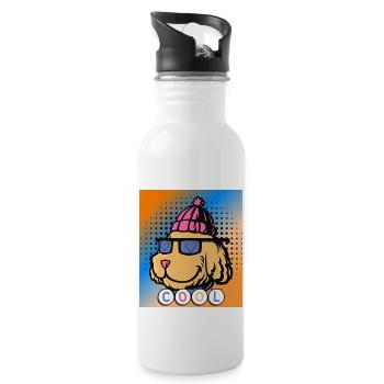Cool dog. Pets - Water bottle with straw - white - Right