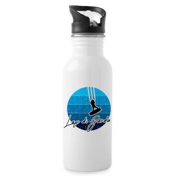 Kitesurfer, Kiten, Kitesurfing am Gardasee/Italien - Trinkflasche mit integriertem Trinkhalm - Weiß - Rechts