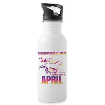 This girl loves horses | April - Water bottle with straw - white - Right