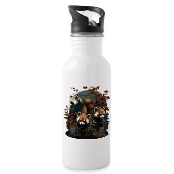 Roter Panda 2 - Trinkflasche mit integriertem Trinkhalm - Weiß - Rechts