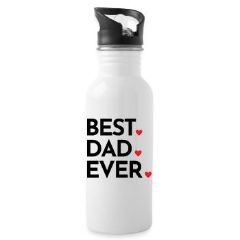 Best dad ever - cadeau incontournable pour papas - Gourde avec paille intégrée - blanc - Droite