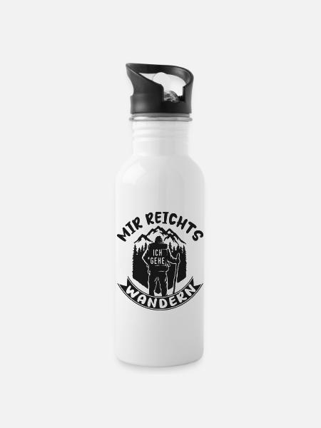 Mir reichts ich gehe wandern - Trinkflasche mit integriertem Trinkhalm - Weiß