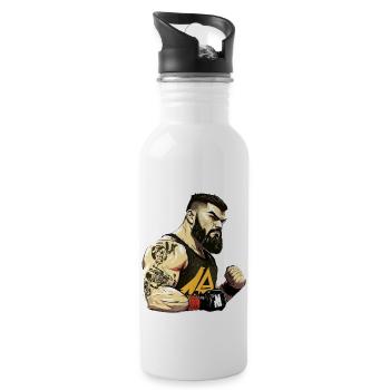 MMA - Trinkflasche mit integriertem Trinkhalm - Weiß - Rechts