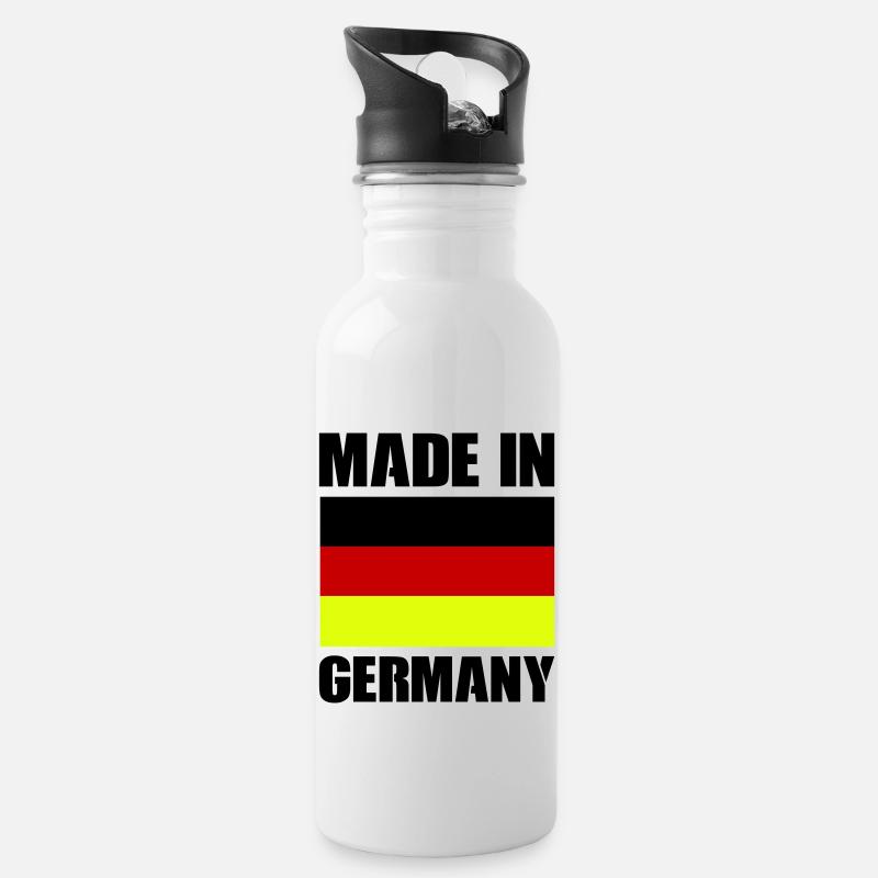 made in germany - Trinkflasche mit integriertem Trinkhalm - Weiß