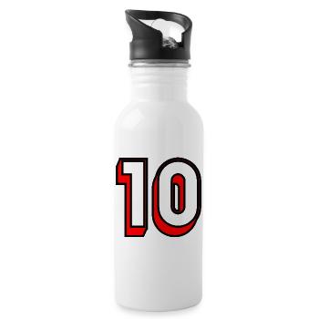 10. ANNIVERSAIRE. HAPPY BIRTHDAY - Gourde avec paille intégrée - blanc - Droite