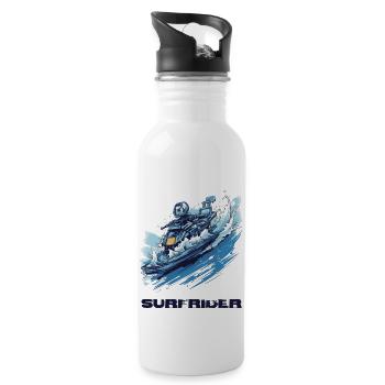 Moto marine Surfrider - Gourde avec paille intégrée - blanc - Droite