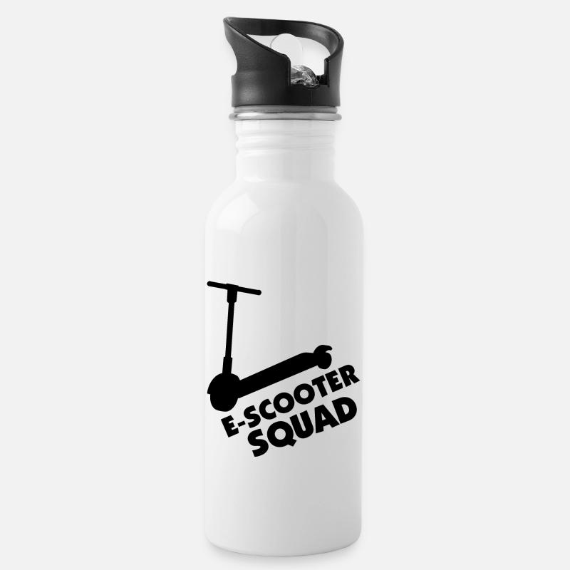 E-Scooter Roller Scooter - Trinkflasche mit integriertem Trinkhalm - Weiß