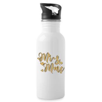 Mr & Mrs Doré Heart - Water bottle with straw - white - Right