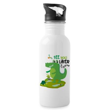 A plus tard alligator rires de crocodile drôles - Gourde avec paille intégrée - blanc - Droite