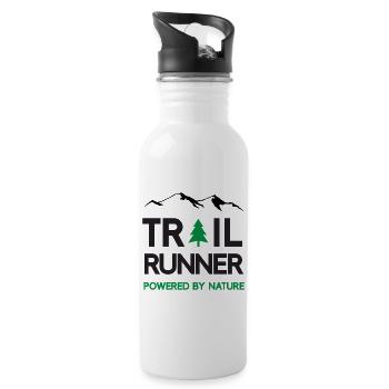 Trail Runner - Powered by Nature - Trinkflasche mit integriertem Trinkhalm - Weiß - Rechts