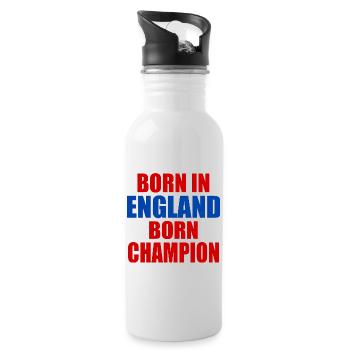born in england born champion - England - Water bottle with straw - white - Right