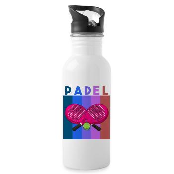 Padel Paddle Raquette Tennis Sport I Cadeau - Gourde avec paille intégrée - blanc - Droite