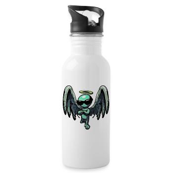 Alien Archangel - Halo et Wings Design - Gourde avec paille intégrée - blanc - Droite