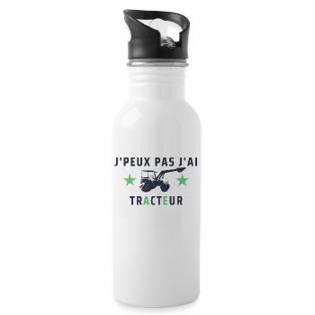 J peux pas j ai Tracteur - Gourde avec paille intégrée - blanc - Droite