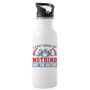 I Can Think Of Nothing But The Gutter - Trinkflasche mit integriertem Trinkhalm - Weiß - Rechts