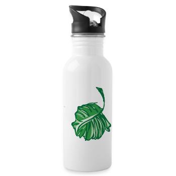 Nature - Green Leaf - Water bottle with straw - white - Right