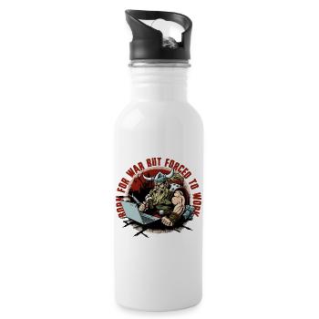 Viking admin with lettering - Water bottle with straw - white - Right