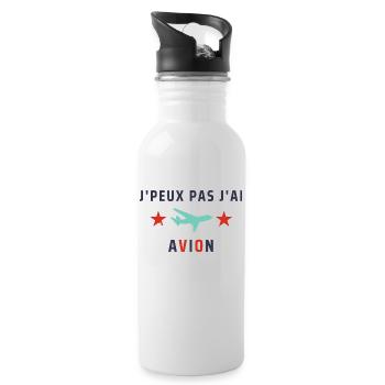 J peux pas j ai avion - Gourde avec paille intégrée - blanc - Droite