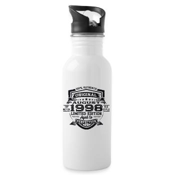 25th Birthday Man Original August Vintage 1998 - Water bottle with straw - white - Right