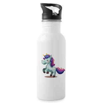 Unicorn - Water bottle with straw - white - Right
