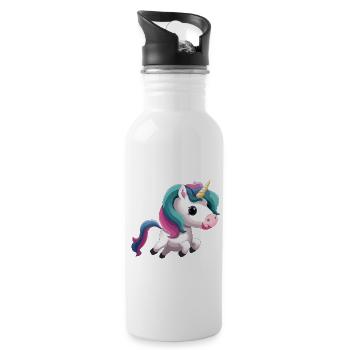 Unicorn - Gourde avec paille intégrée - blanc - Droite